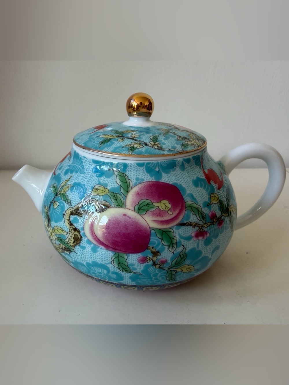 Chinese Color Enamel Porcelain Tea Pot Jingdezhen Made